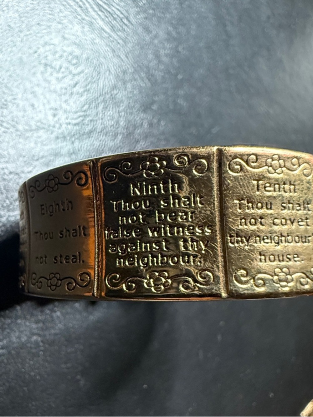 Genoa Ten Commandments Gold-Tone Rectangular Quartz Watch - Picture 3 of 3